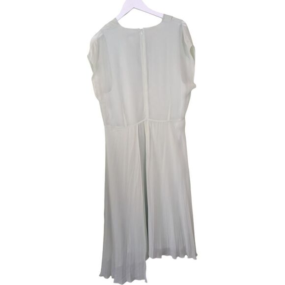 Lewit Dress Mint Green V Neck Asymmetrical Chifon Capped Sleeve Midi 6 - Picture 5 of 13